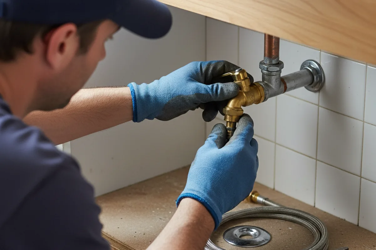 Shutoff valve and fitting work during Emergency Plumbing in Newton Falls
